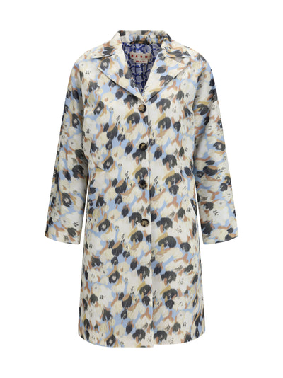 printed button parka coat