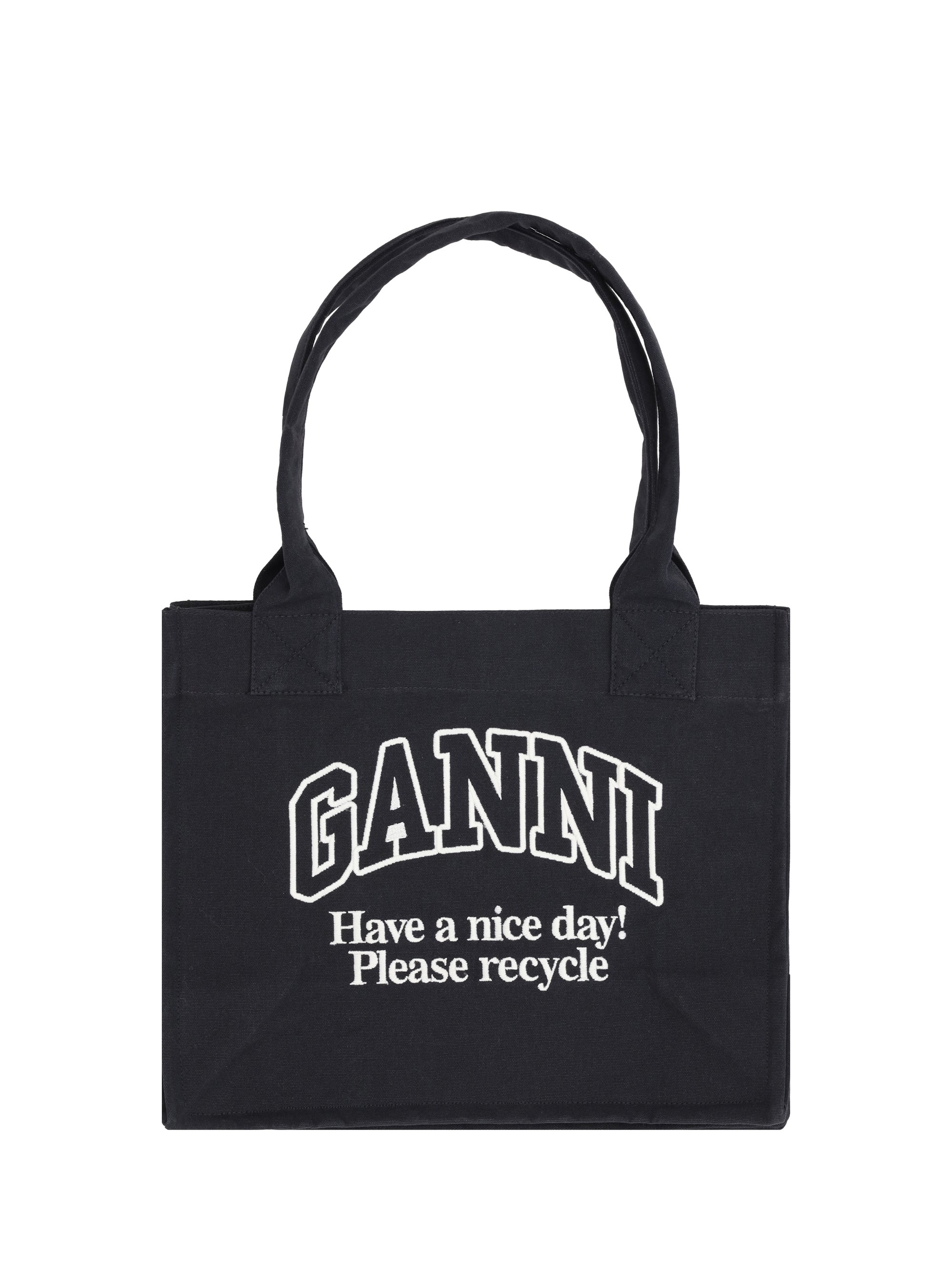 GANNI OS cotton tote bag
