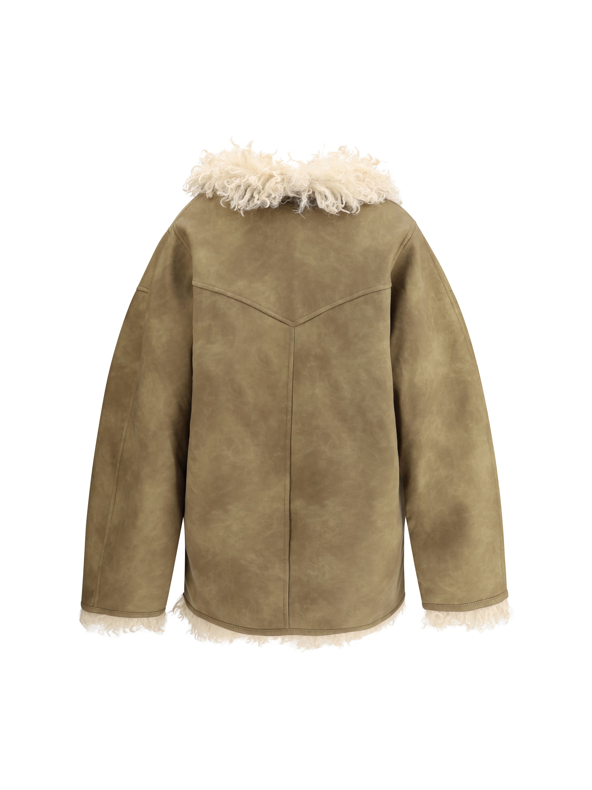 MARANT ETOILE 38 clea shearling-effect faux fur coat