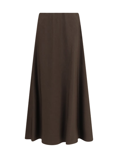 flute virgin wool and viscose twill skirt