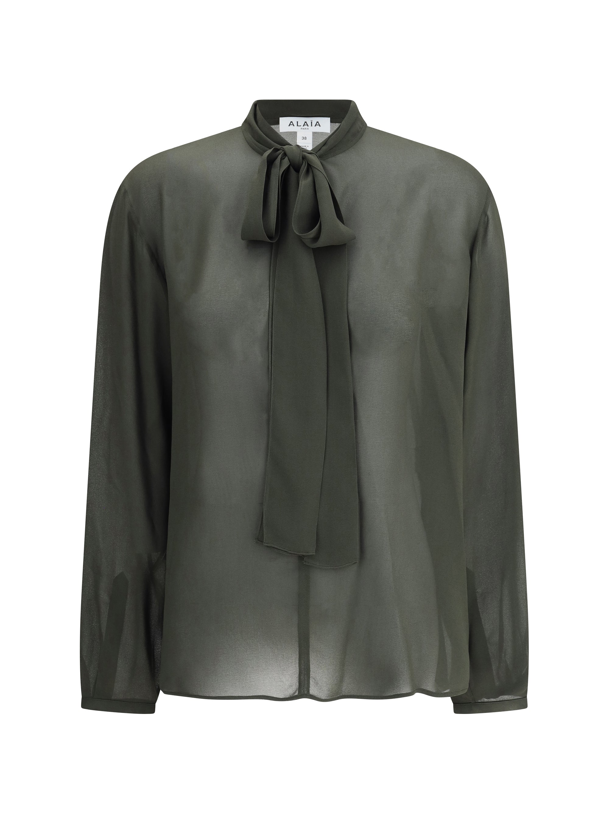 ALAIA 38 lavallière neckline blouse