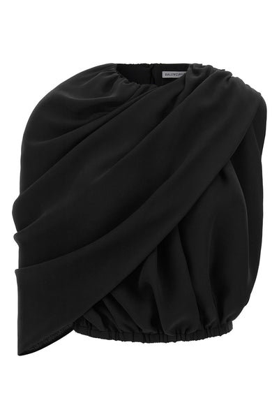 the balenciaga top in silk cady redefines sartorial volumes through a sculptural