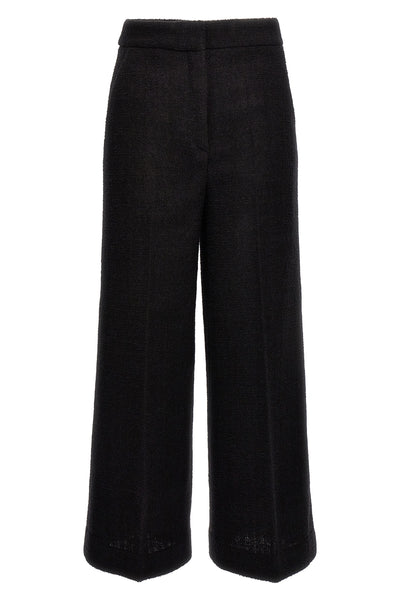 cropped pants in bouclè wool blend