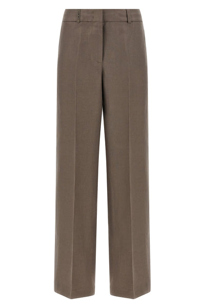 pure linen gabardine trousers