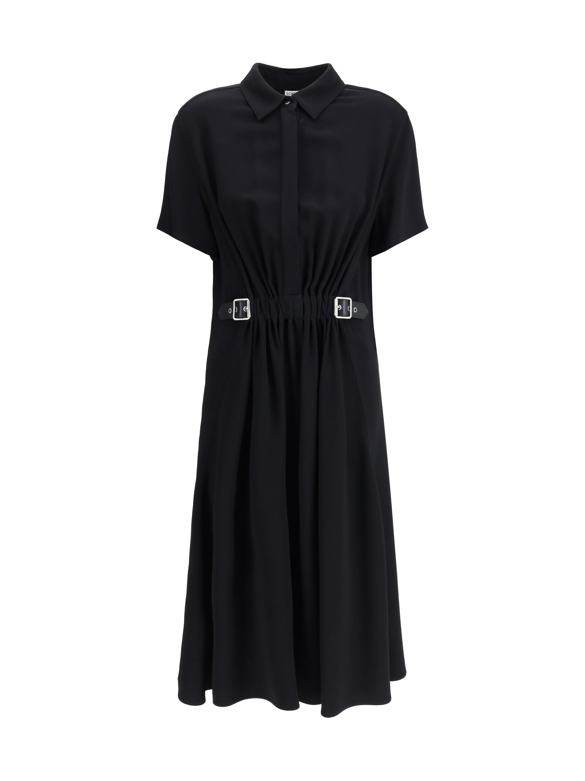 LOEWE 36 belted dress lightweight stretch viscose cady