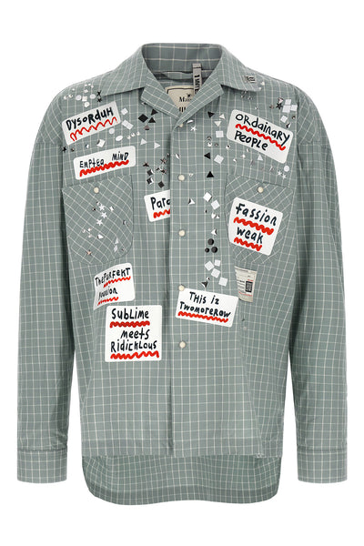 patterned checked cotton shirt