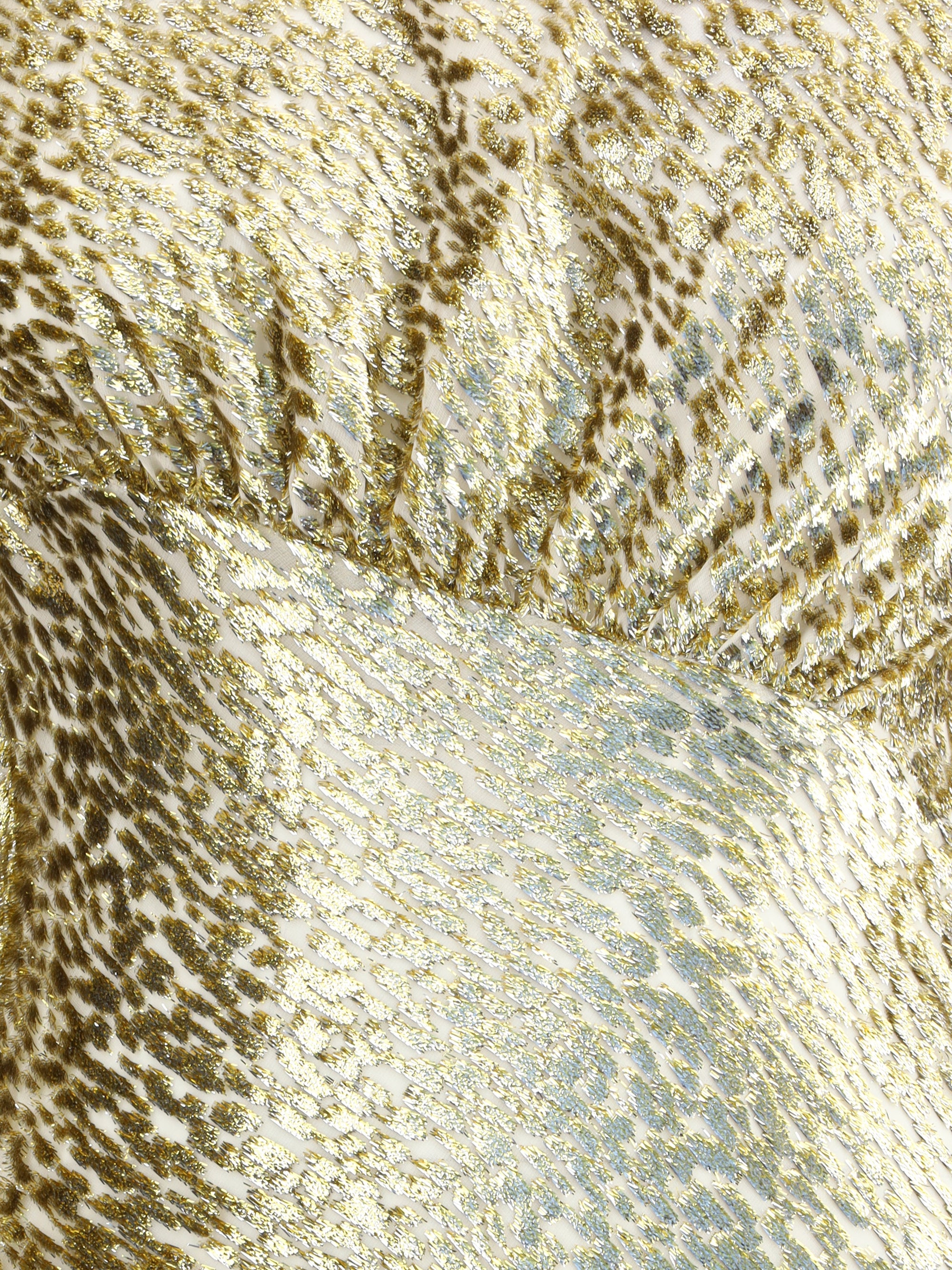 SELF-PORTRAIT 6 gold thread long dress