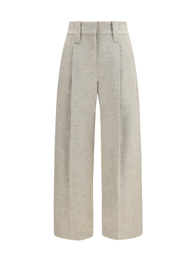 high-waisted pleated pants