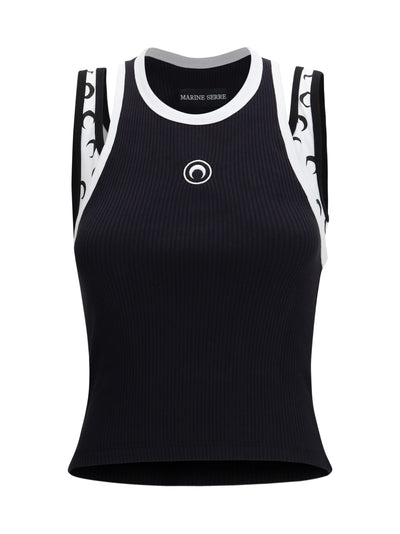 layered cotton jersey tank top