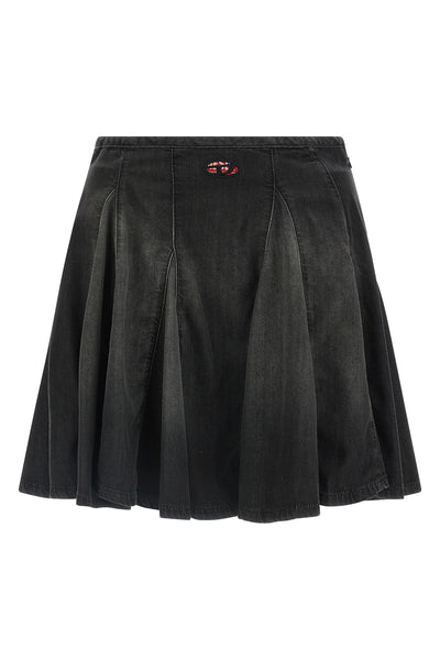 mini skirt de-spiki-s in lightweight cotton blend denim and tencel(tm) lyocell