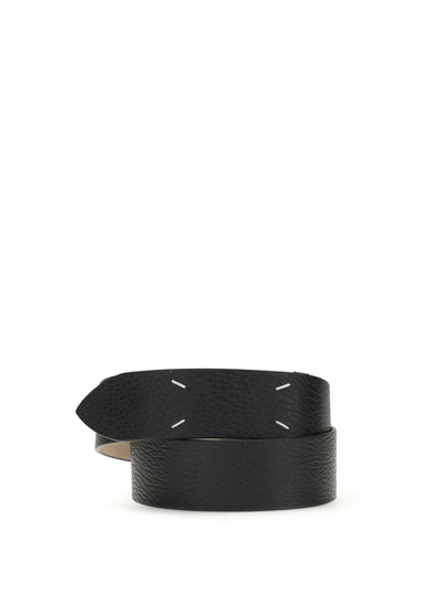 grained four-stitch belt