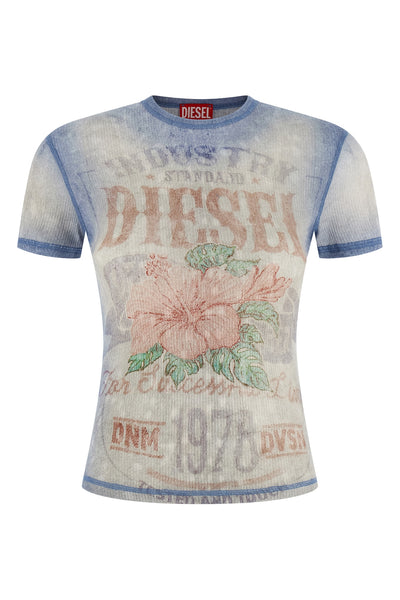 t-iana t-shirt in light stretch cotton patterned
