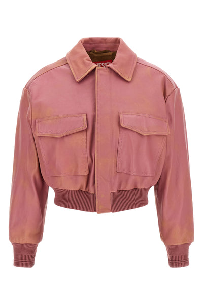 the aviator-style jacket by diesel l-avia redefines classic volumes through a
