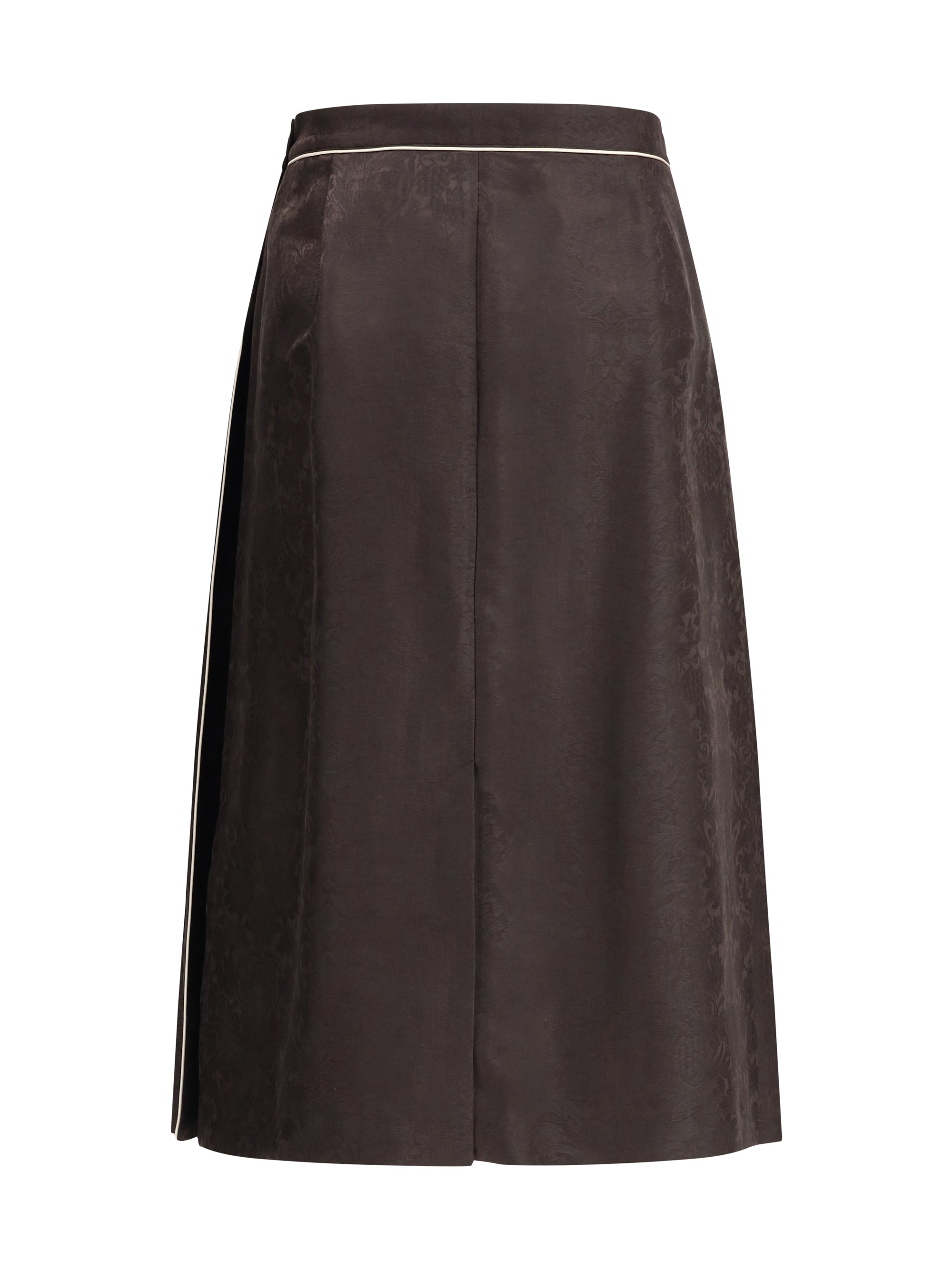 BURBERRY 8 sunflower pleated silk skirt