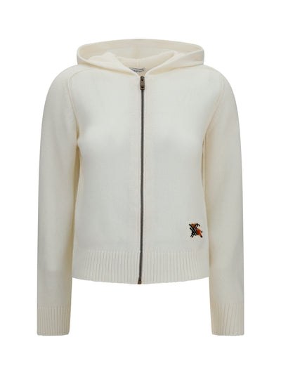 wool hooded cardigan