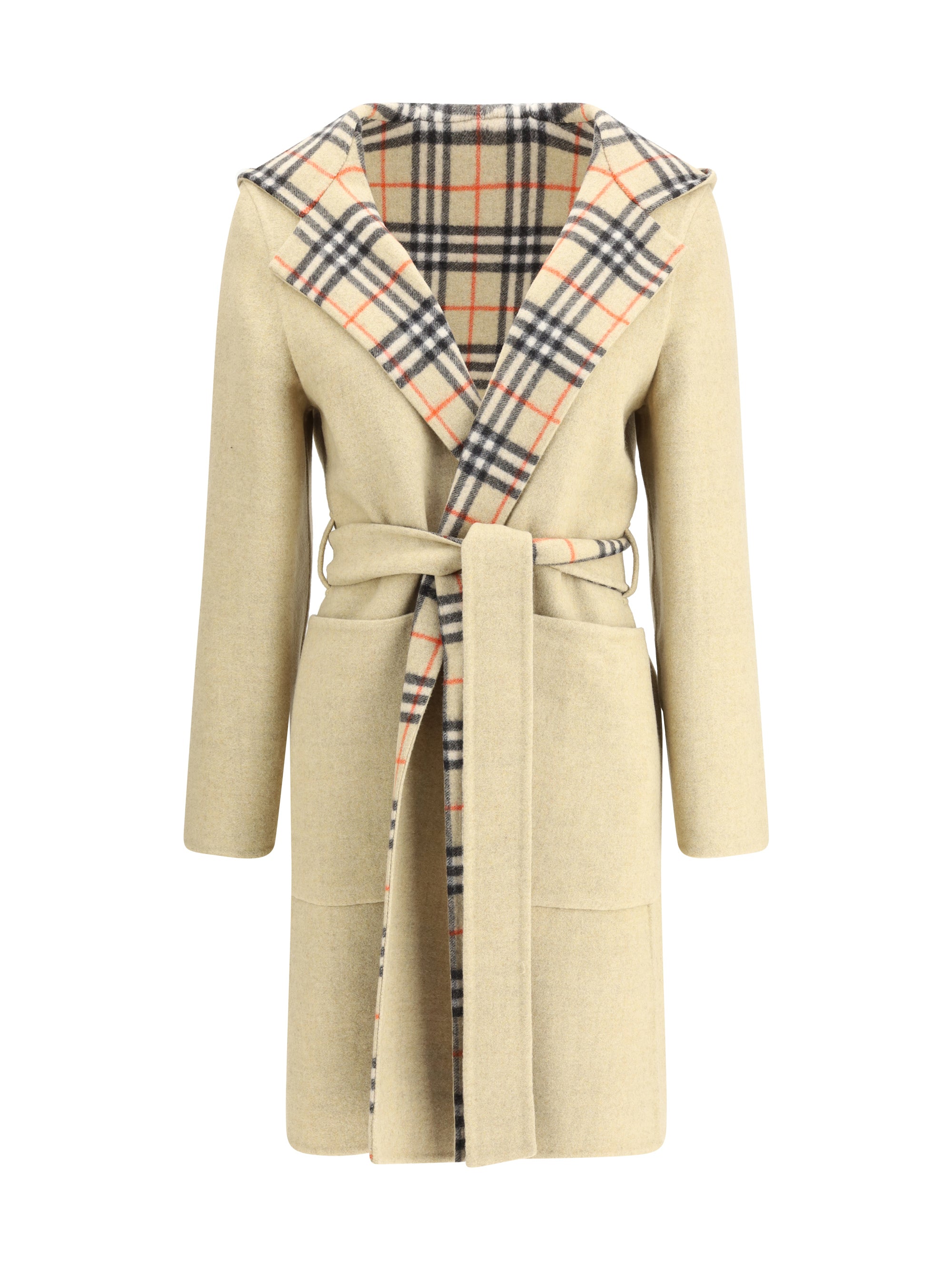 BURBERRY 6 reversible wool robe coat