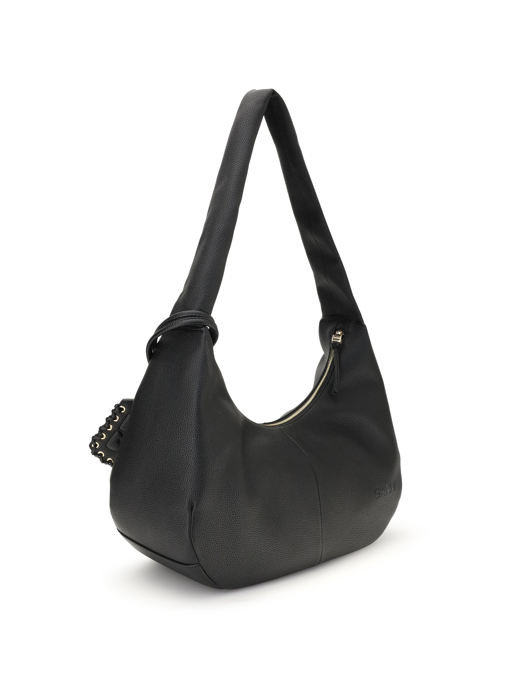 GANNI OS leather hobo shoulder bag