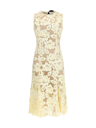 crochet lace midi dress