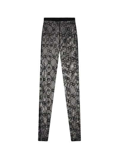 recycled mesh flocked tights