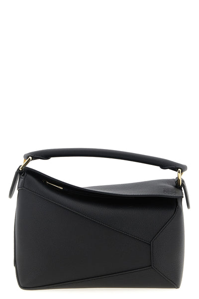 small puzzle edge handbag in grenade calf leather