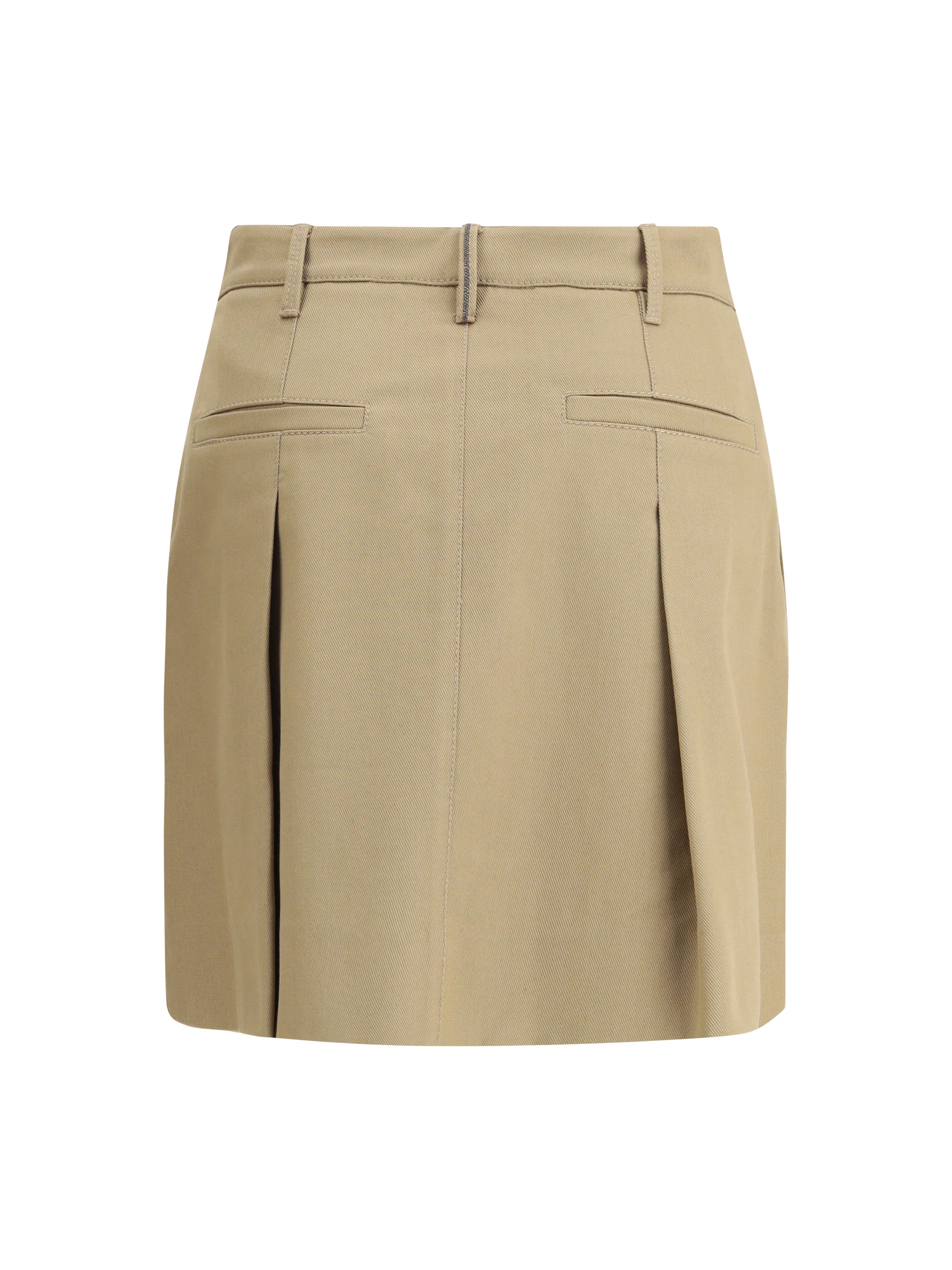 BRUNELLO CUCINELLI 38 pleated cotton short skirt