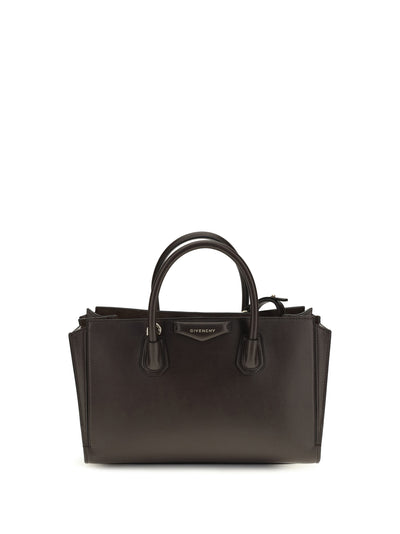 small antigona catchall glossy grained leather handbag