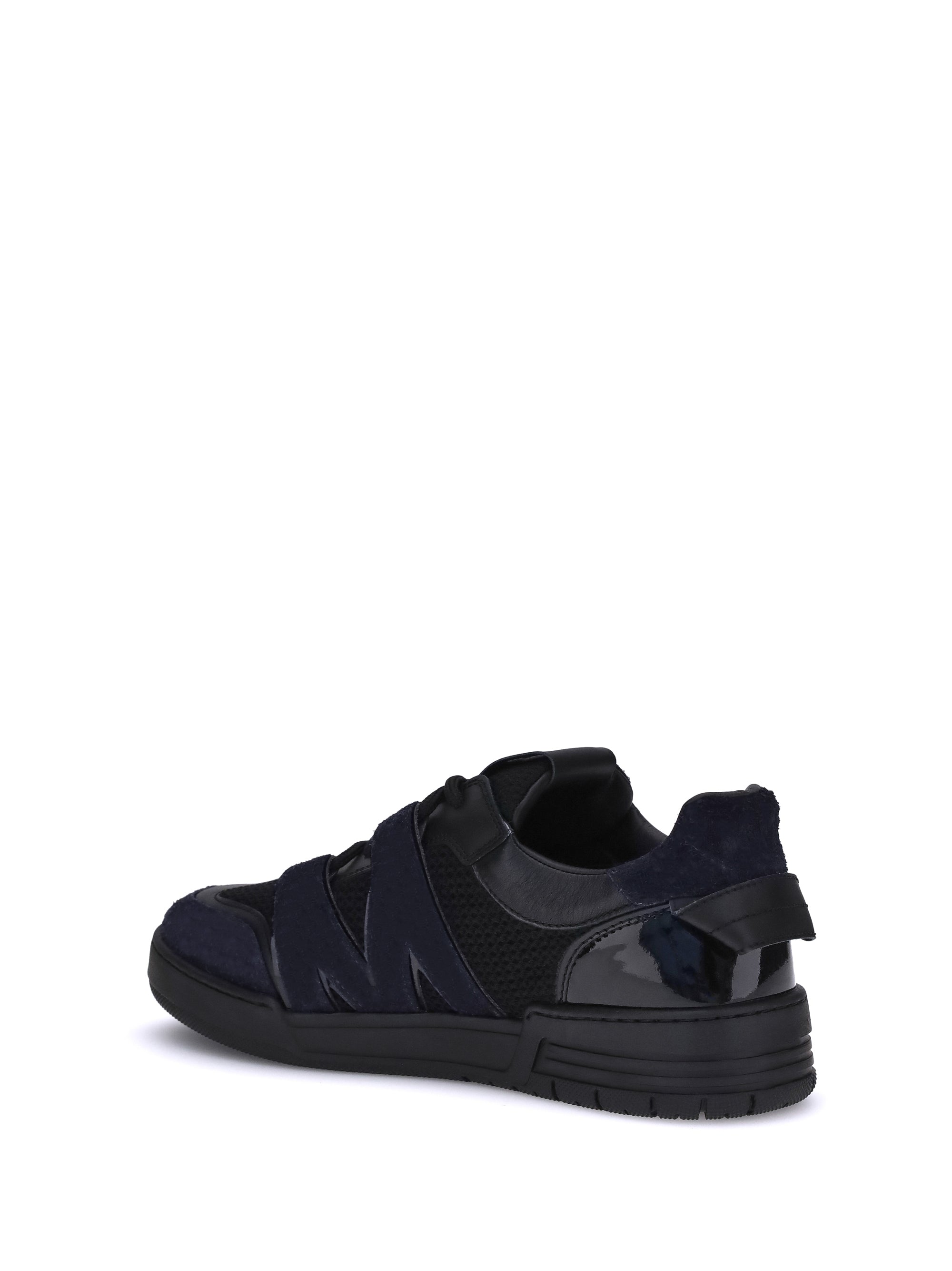 MOSCHINO 40 leather and mesh sneakers