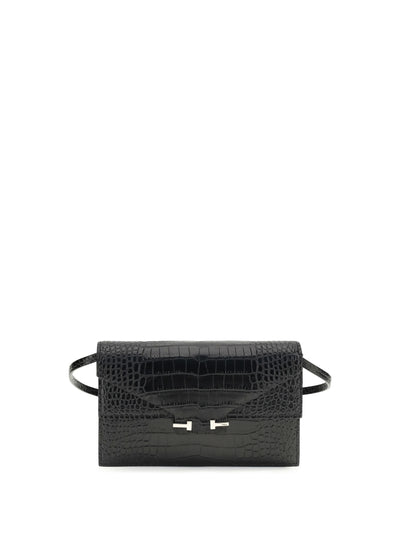 crocodile print shoulder bag