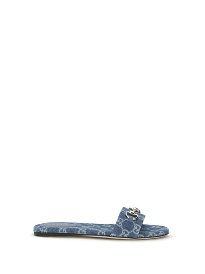 gg denim slider sandals