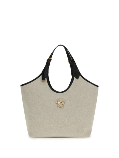 tote fabric calf leather