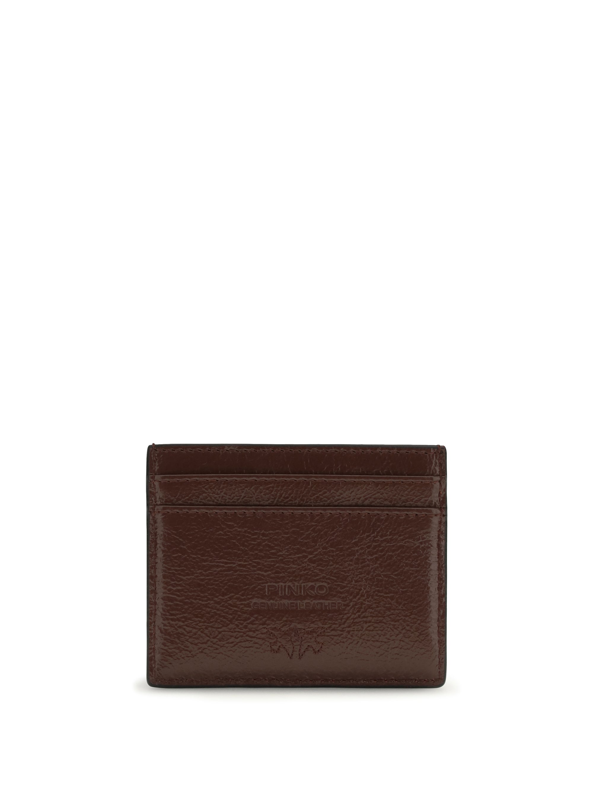 PINKO OS shiny leather card holder