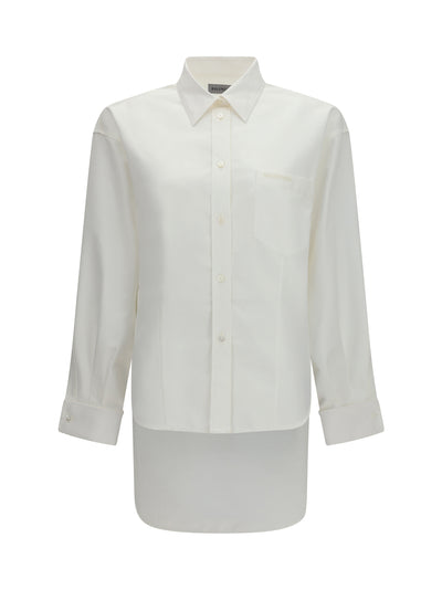 classic shirt in silk poplin and cotton organdy