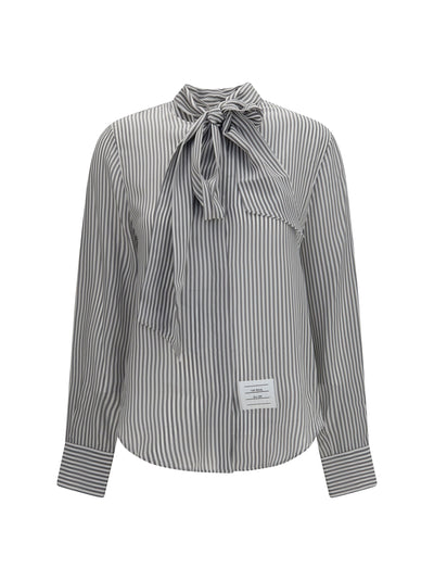 striped silk shirt with removable collar