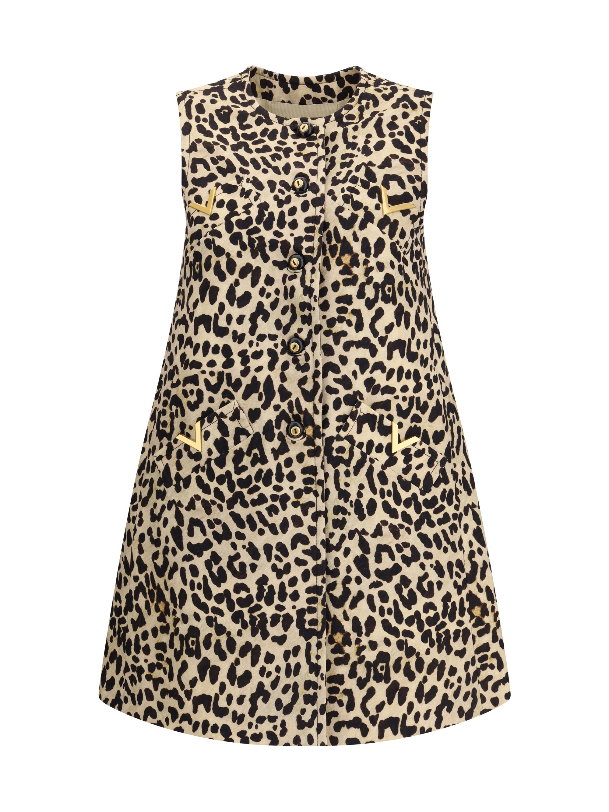 VALENTINO 40 leopard-print long vest