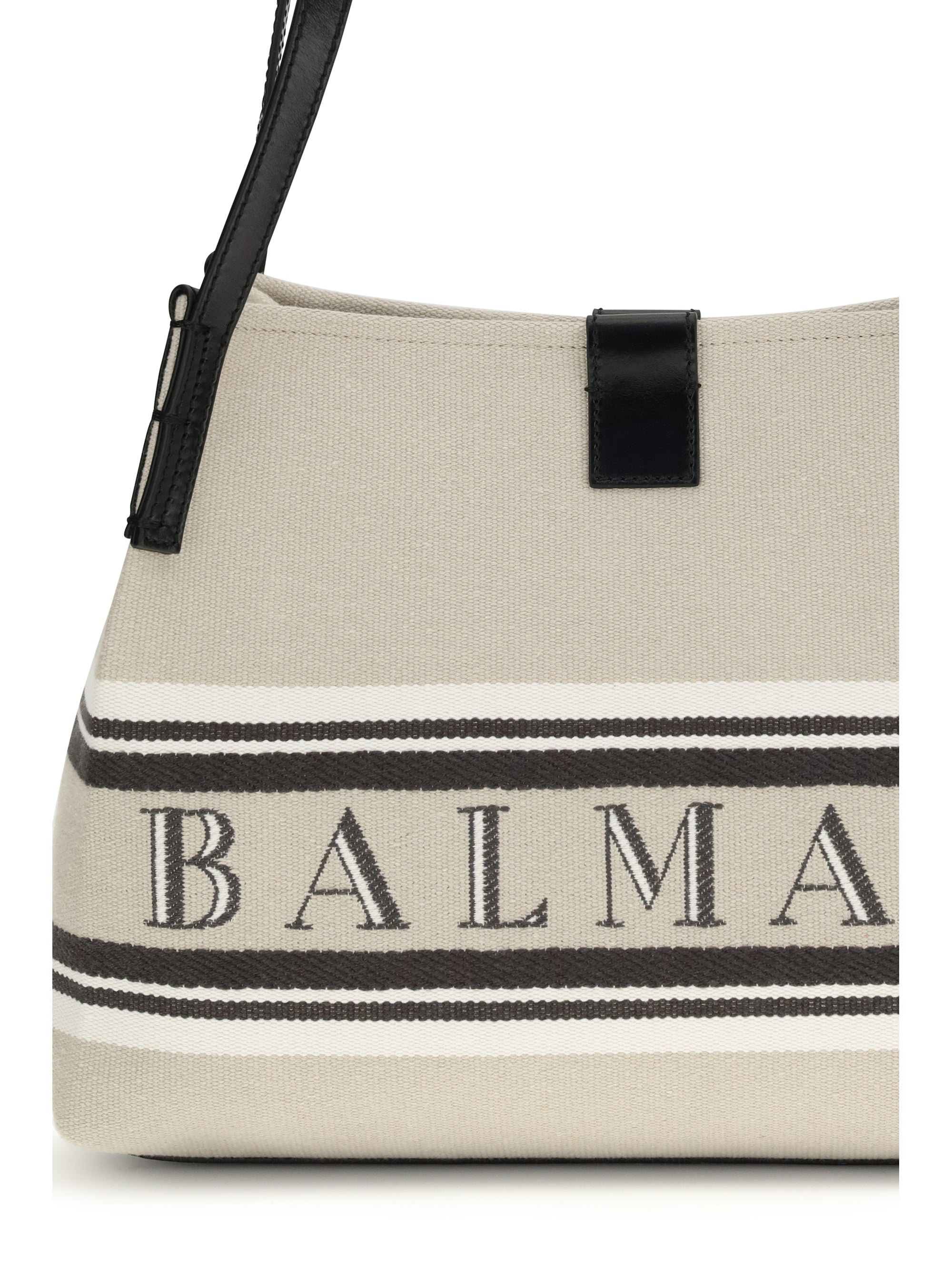 BALMAIN OS canvas shoulder bag