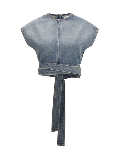 denim belt top