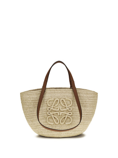loewe x paula’s ibiza medium eclipse raffia and calfskin handbag