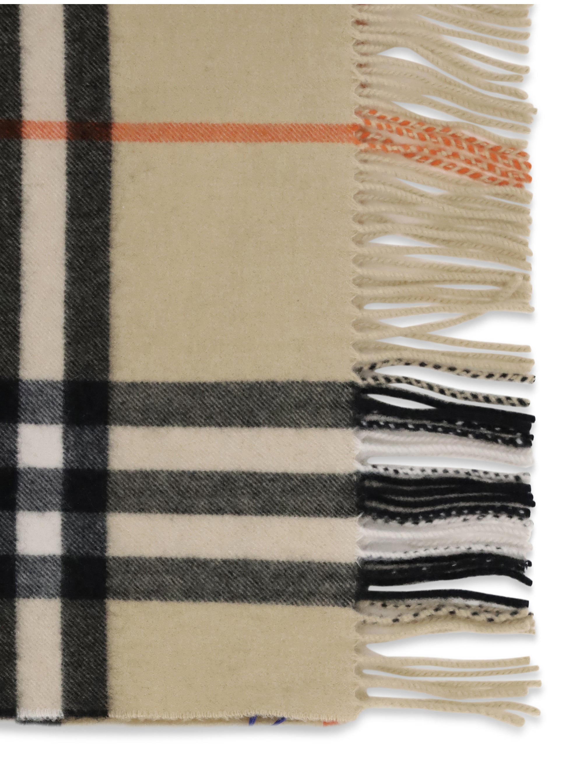 BURBERRY OS wide check cashmere scarf