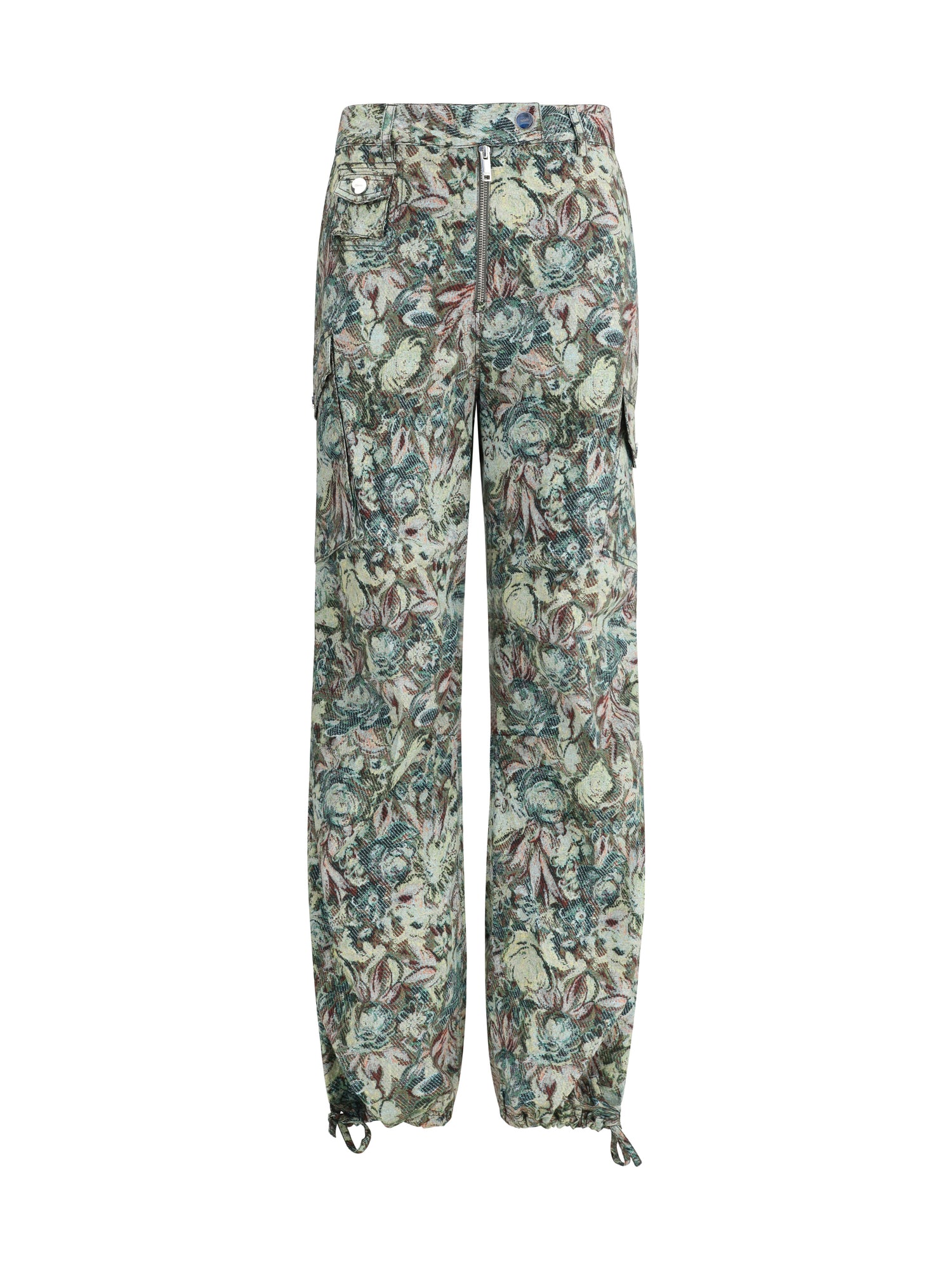 GANNI 36 printed stretched cotton pants