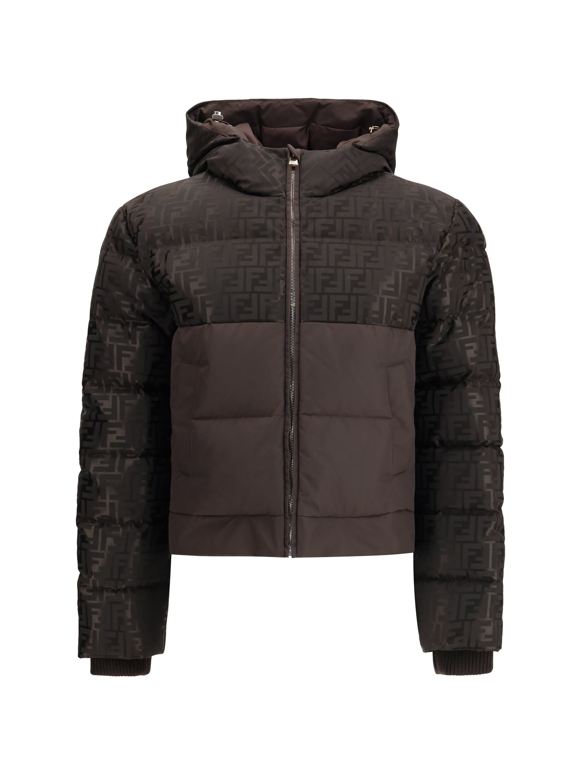 FENDI L padded technical ff jacquard jacket
