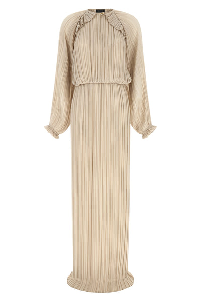 the long dress fabiana filippi defines a fluid silhouette through a meticulous a