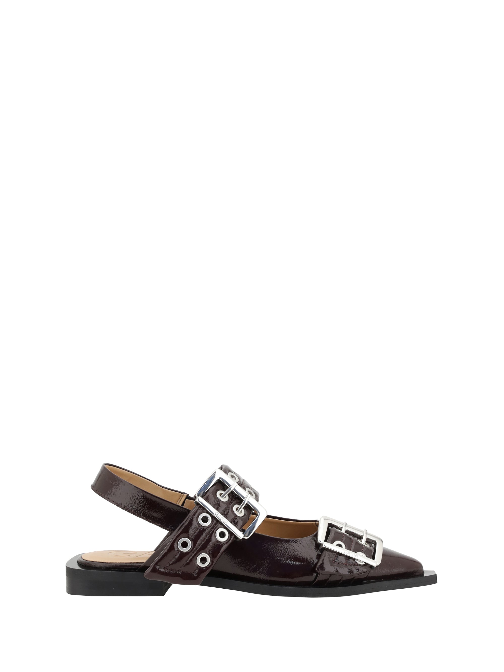 GANNI 36 buckle ballerinas