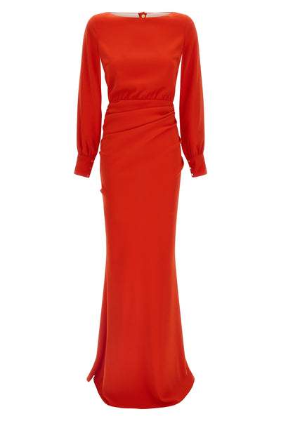 red carpet long dress in light crêpe