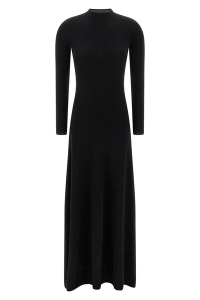 extra long cashmere and silk dress