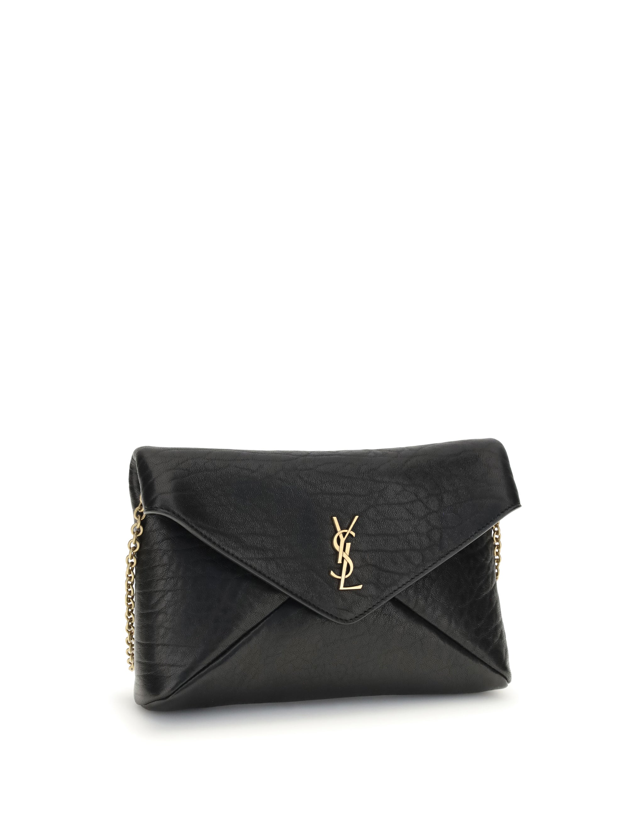 SAINT LAURENT OS cassandre chain clutch bag