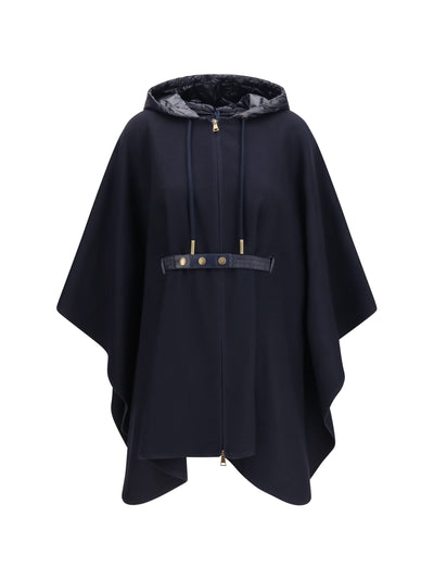 padded wool blend cape