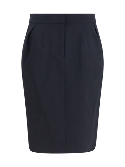 pleated midi skirt