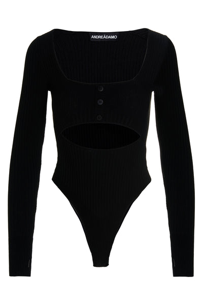 ribbed viscose high leg bodysuit