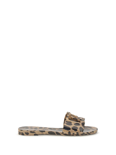 rubber sandals with leopard print