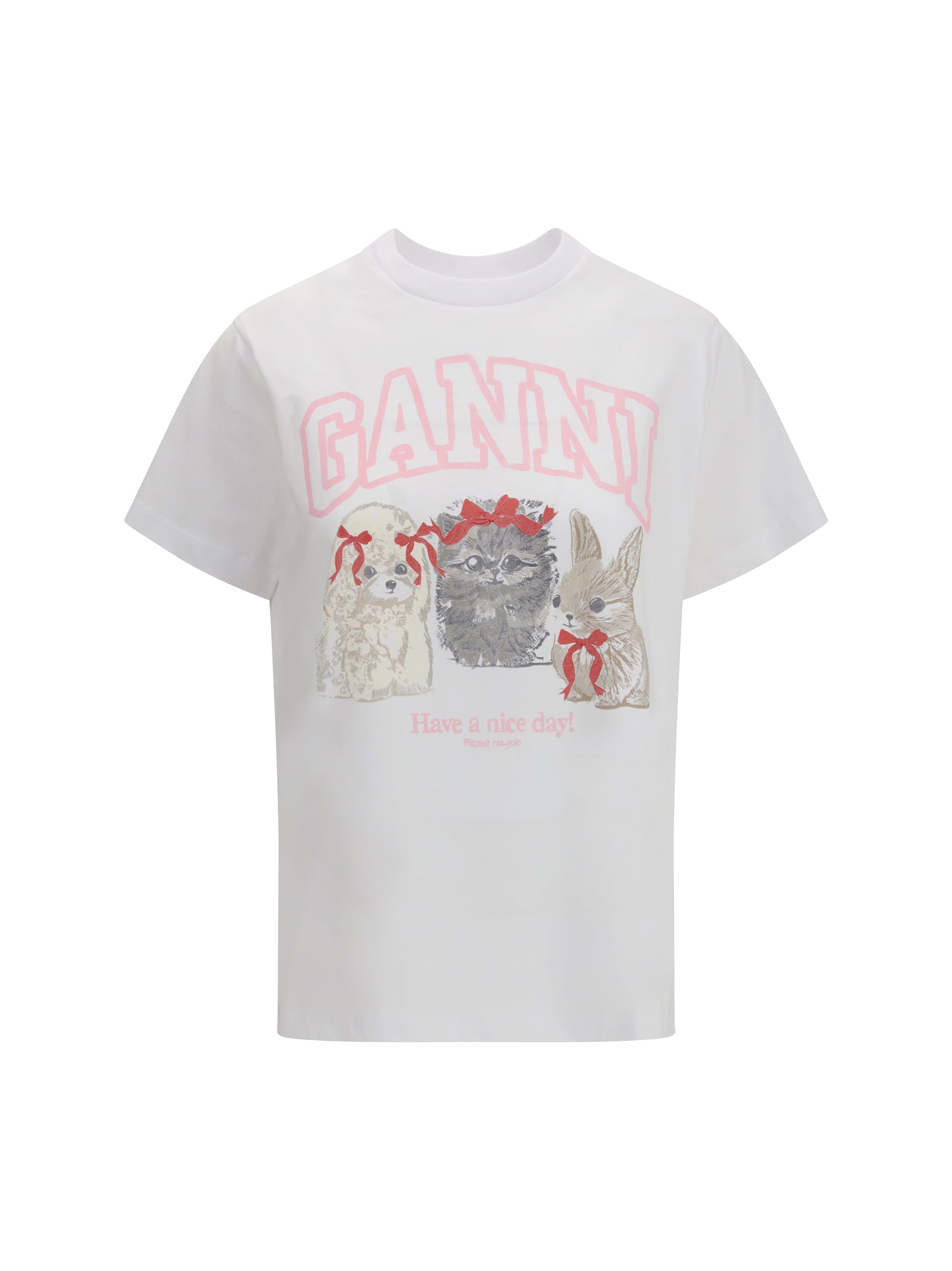 GANNI L animals print t-shirt